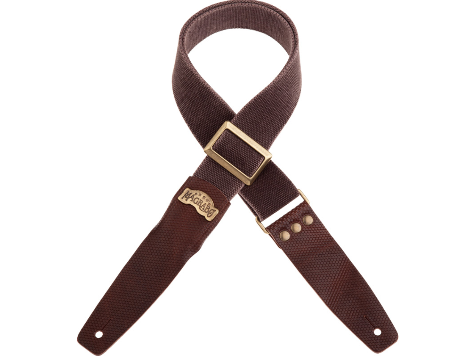 SC Cotton Washed Brown 5 cm Dark Brown Terminals by Magrabo Guitar Straps